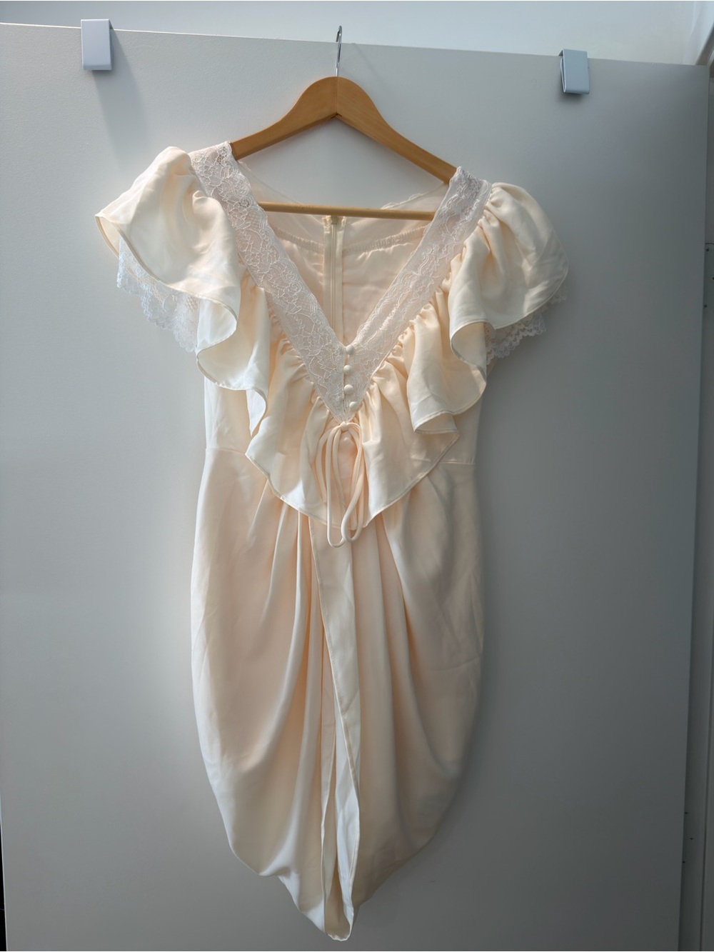 Miss Rosier Cream Lace-Trim Slip Dress - Picture 3 of 5